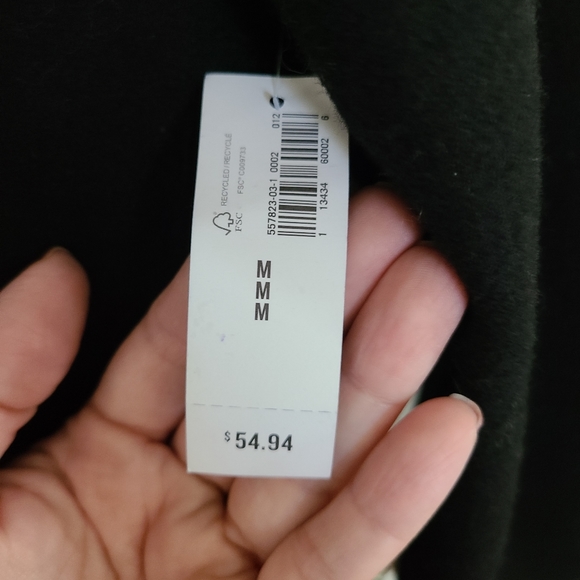 ⭐️Old Navy⭐️Classic Black Ruffled Wool Pea Coat Size Medium - Picture 3 of 9